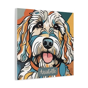 Labradoodle Canvas Print Dog Artwork for Hallway Personalize Labradoodle Wall Art Gift for doodle Lover Gift for Dog Lover Dog Mom Gift