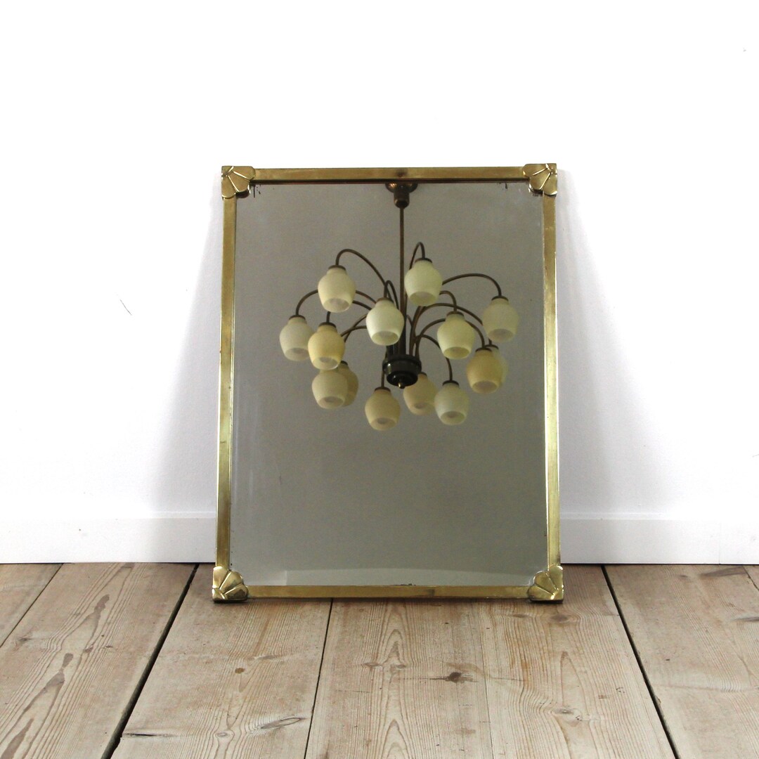 Art Deco Brass Mirror 1930's Etsy