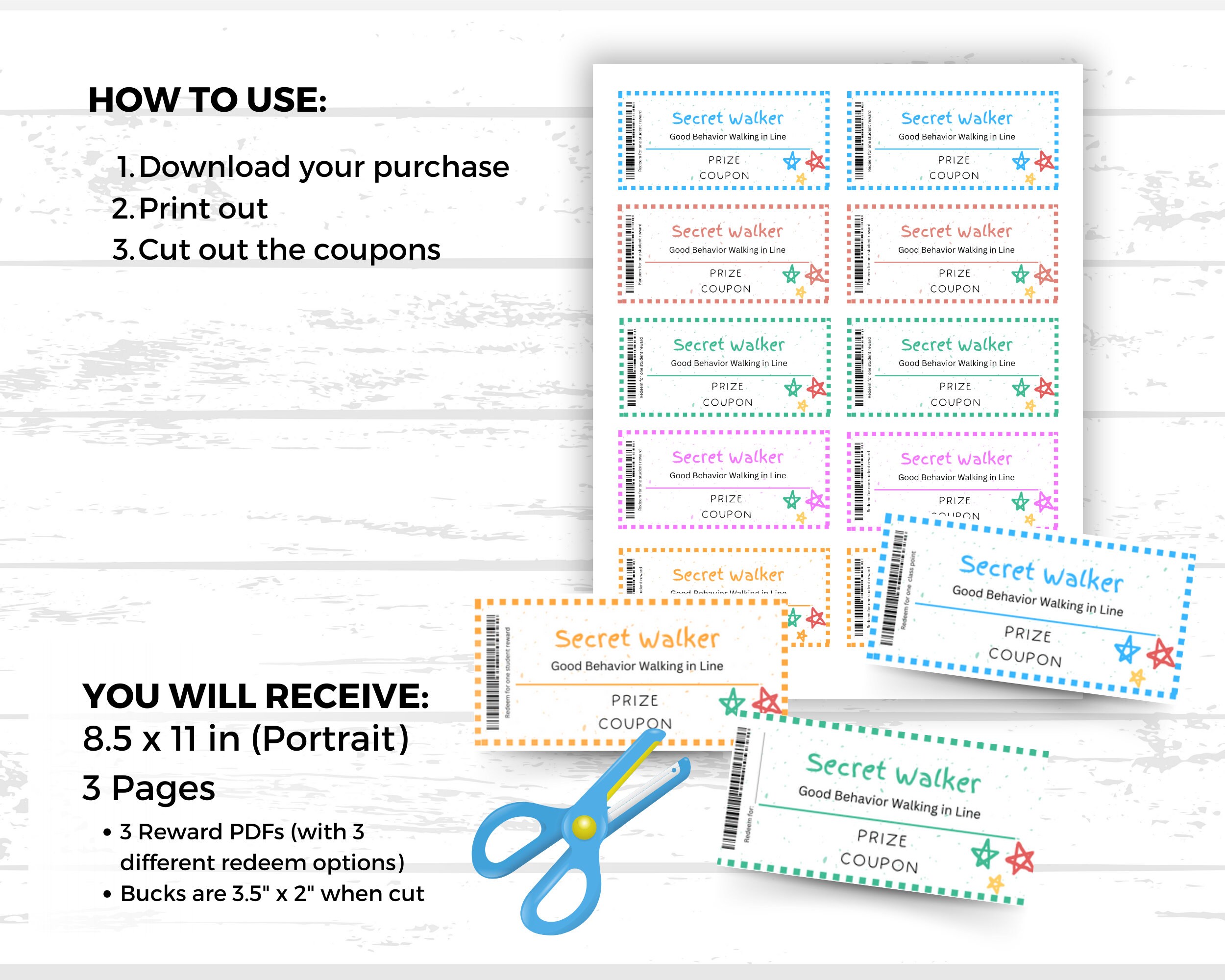 Classroom Management, Classroom Reward Coupons, Secret Walker Reward ...