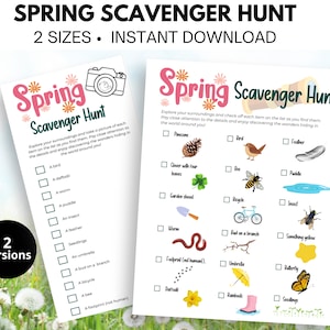 Spring Scavenger Hunt for Kids, Nature Scavenger Hunt, Outdoor Nature Scavenger Hunt, Hike Activity, Nature Hunt, Nature Walk Printable