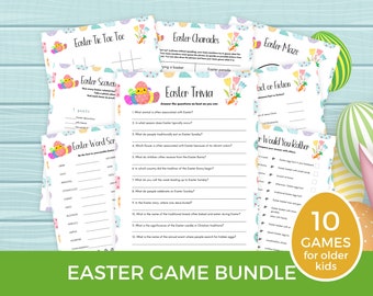 Easter Games Bundle Printable, Easter Activities, Easter Party Games, Easter Games for Kids, Easter Classroom Activities, Digital PDF