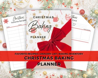 Christmas Baking Planner Bundle Printable, Holiday Baking, Grocery List, Baking Organizer, Checklist, 8.5&quot; x 11&quot; instant download pdf