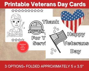 Tarjetas para colorear e imprimir del Día de los Veteranos, agradecimiento por su servicio, regalo del Día de los Veteranos, regalo para militares, ejército, marina, infantería de marina, guardia costera, PDF