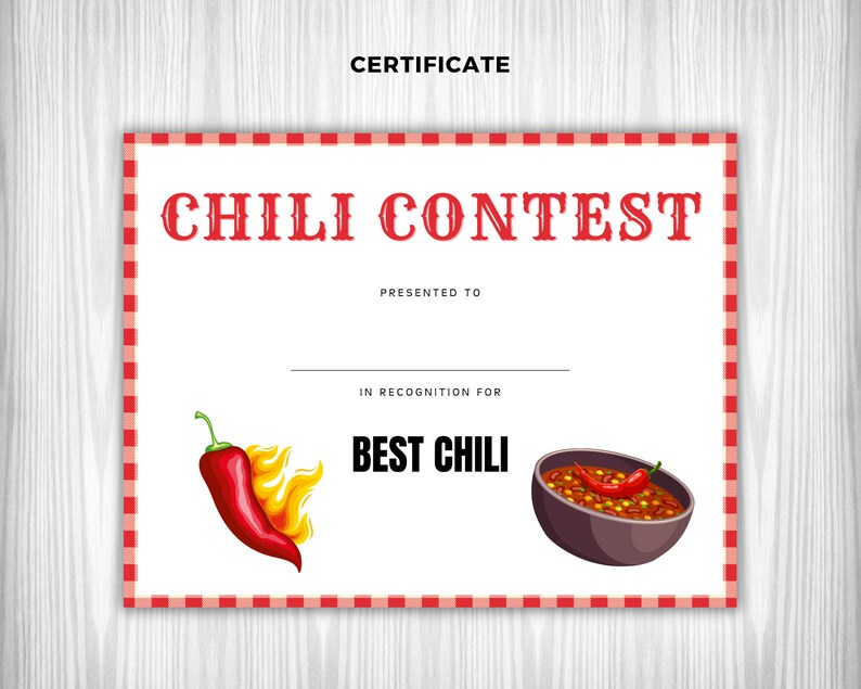 Chili Cook off Party Printable, Voting Ballots, Chili Numbers, Award ...