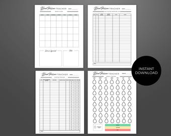 Blood Pressure Log Editable Printable, Blood Pressure Trackers, BP Tracker, Medical Tracker Fillable, Blood Pressure Chart Digital Download