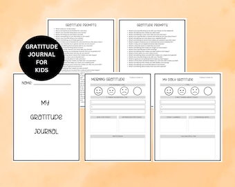 Gratitude Journal for Kids Printable, Daily Journal, Journal Prompts, Diary for children, Kids Mindfulness, Social Emotional Learning, SEL