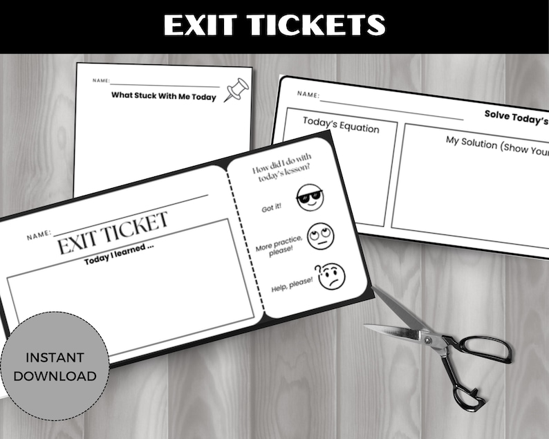 Exit Ticket Printable, Student Reflection, Quick Assessment, Student ...