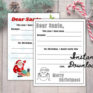 Brief an Santa Vorlage zum Ausdrucken, Brief an Santa zum Ausmalen, Kinder Brief an Santa, Schreiben Sie einen Brief an Santa Claus, Weihnachtswunschliste
