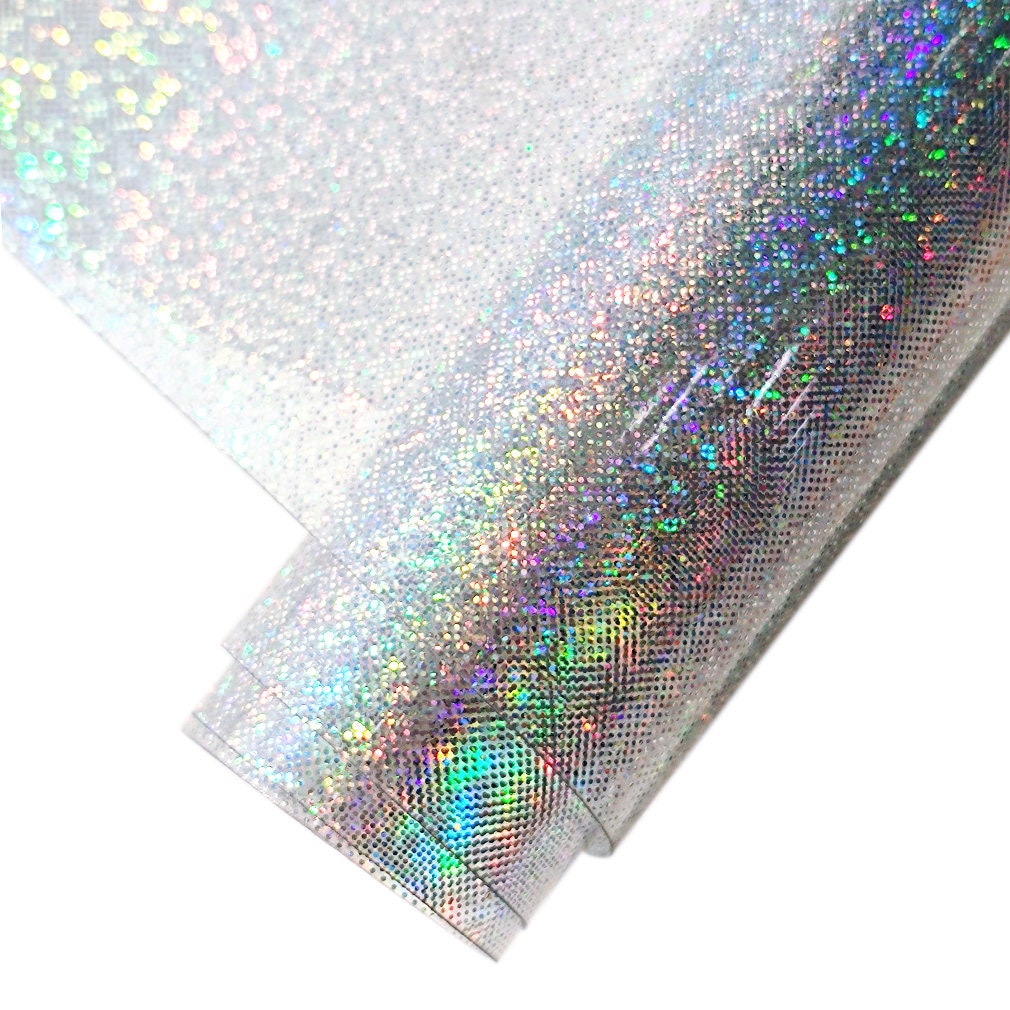 Iridescent Holographic Clear Transparent PVC Fabric Leatherette Laser  Rainbow Film Vinyl Craft Bag Earring DIY Craft Supplies