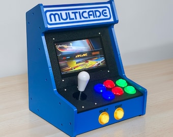 Mini Retro Bartop Arcade Cabinet Kit – Raspberry Pi Compatible – 7" Display – 3D Printed PETG DIY Arcade Build – Gamer Desk Decor