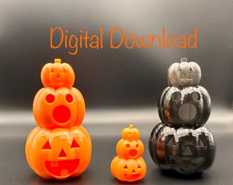 1/12 Scale 3-tier pumpkin model - Digital STL File