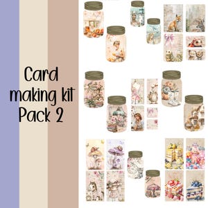 Kit para fazer cartões 2: Scrapbooking, itens efêmeros, diário, download digital