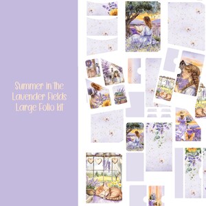 Summer in the Lavender Field Large Folio Kit Scrapbooking, Ephemera, Journal, Digital Download