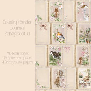 Country Garden Scrapbooking, Ephemera, Journal, Digital Download
