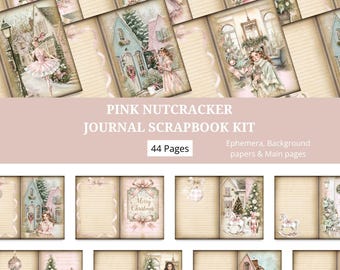 Pink Nutcracker Scrapbooking, Ephemera, Journal, Digital Download