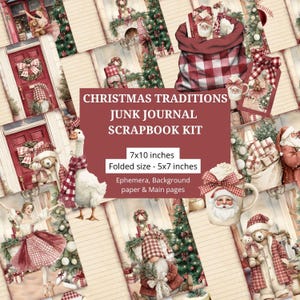 Small Journal Christmas Traditions Scrapbooking, Ephemera, Journal, Digital Download