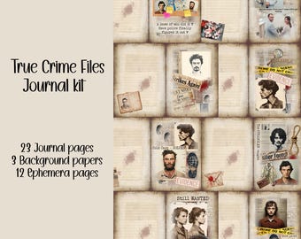 True Crime Scrapbooking, Ephemera, Journal, Digital Download