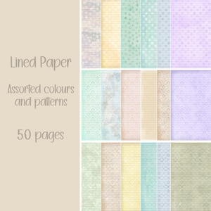 Confezione di carta a righe per scrapbooking, effimeri, diario, download digitale