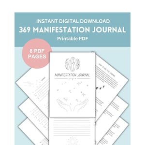 369 guided Manifestation Journal and Workbook, Daily Manifestation tracker Printable PDF download, minimalist planner, 369 method