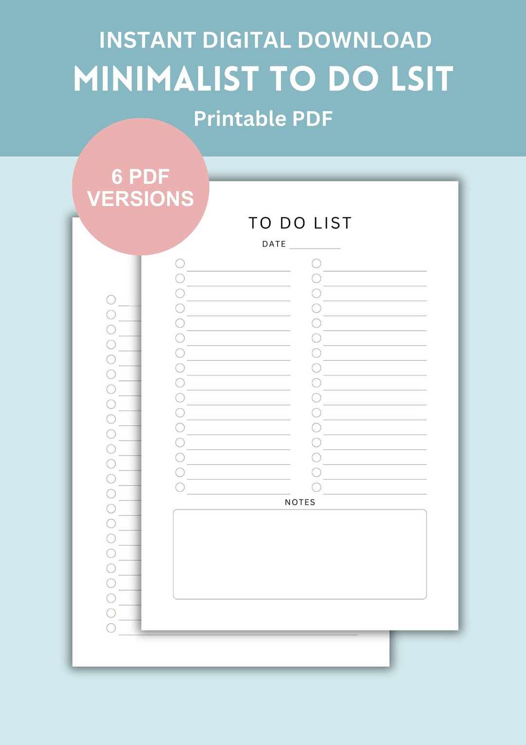 Minimal to Do List Printable, Simple Tasks List Template, Productivity ...