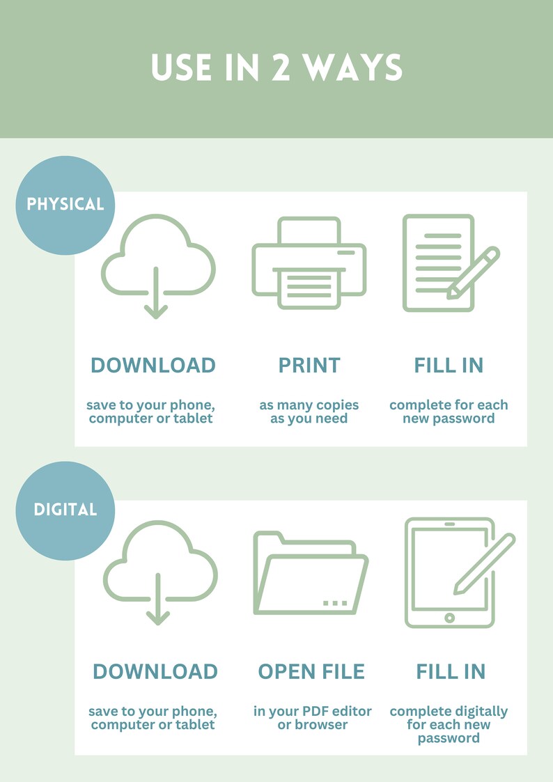 Password Tracker Printable Download, Fillable Pdf, 2 Versions, Wtf is ...