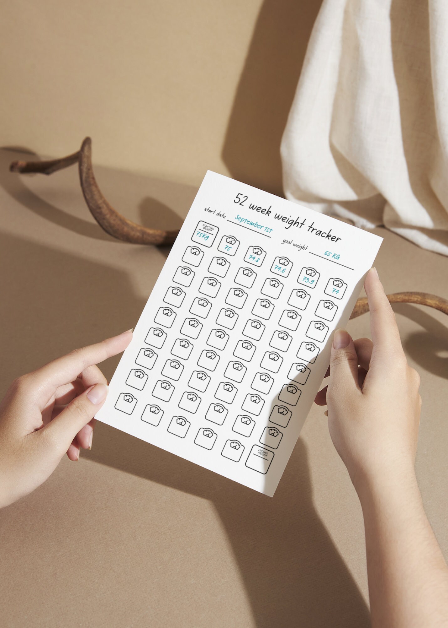 52 Week Weight Loss Tracker Printable: Yearly Goal Overview (PDF) - Etsy