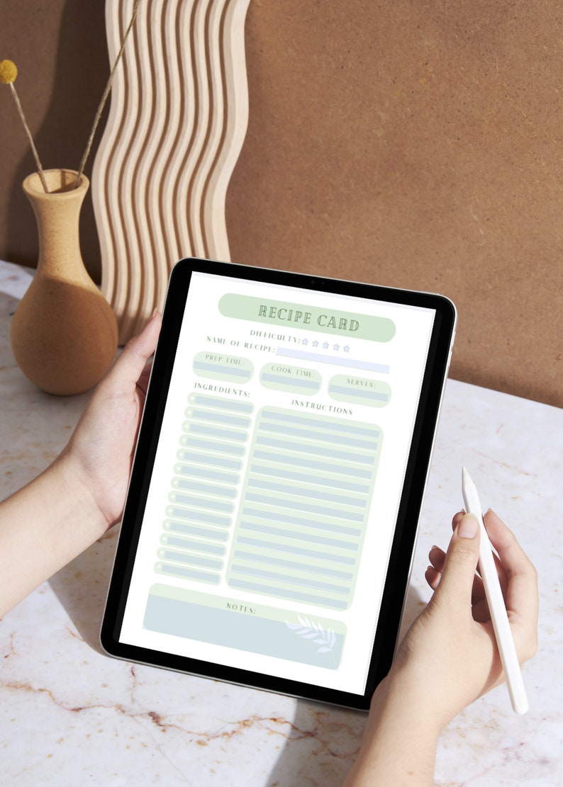 Recipe Sheet Printable Fillable PDF Download, Blank Recipe Card, Print ...