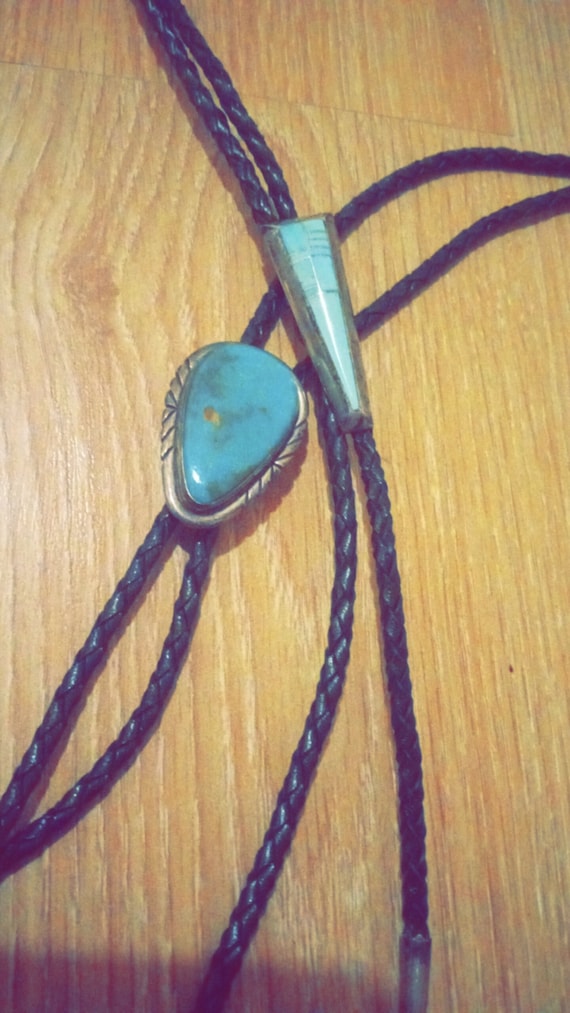 Navajo turquoise antique men's bolo ties - image 1