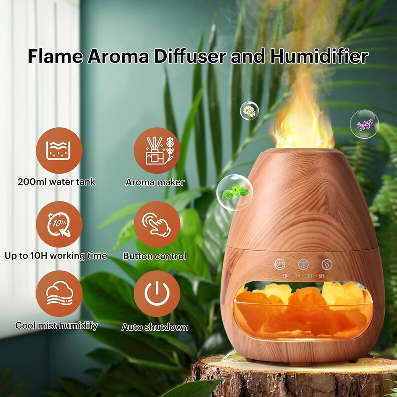 Salt Lamp Aromatherapy Diffuser Flame Diffusers, Essential Oil