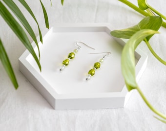 Green Long Vine Beads Earrings - Jewelry for women