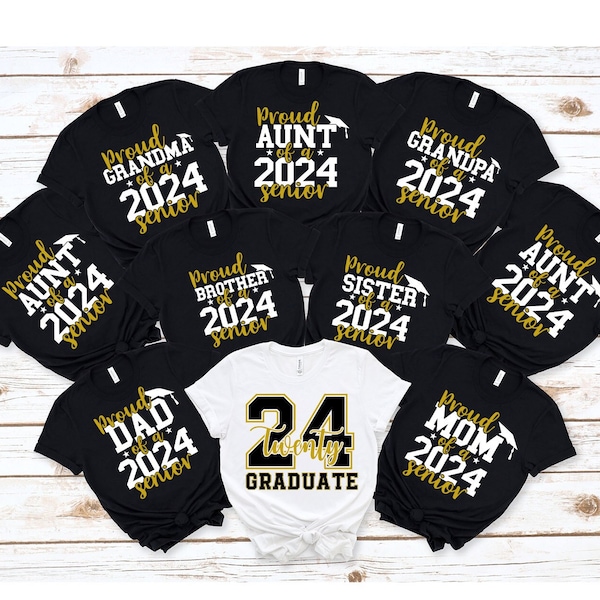 Custom Family Graduation Shirts, Senior 2024 Family Matching T Shirt, Class of 2024 Family Graduation Shirts, High School Grad Crew Shirt