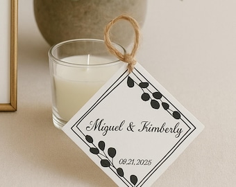 Tags gepersonaliseerde huwelijksbedankje: Minimalistisch aandenken cadeaulabel