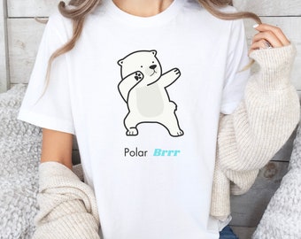 Camisa de urso polar, PolarBRR, camisa fofa de urso polar, presente para amantes de urso polar, camisas de animais fofos, presente de Natal, unissex