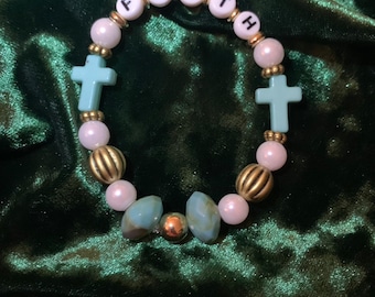 Beaded Cross geloof armband