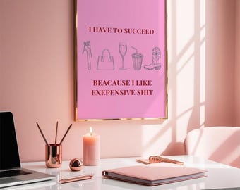 Póster divertido para la oficina en casa: Arte mural motivacional (descarga digital)