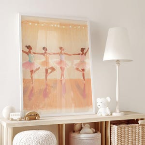 Ballerina Nursery | Girls Room Decor |  Ballet Wall Art for Girls Women, Kids, Dancers | Nursery Decor | Dance Studio Art | Digital Download