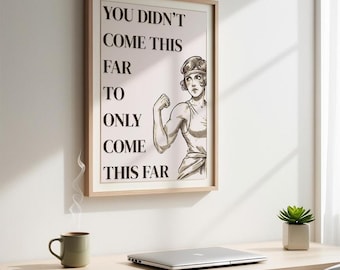 Impression d'art motivante féministe : décoration de bureau femme forte (téléchargement numérique)