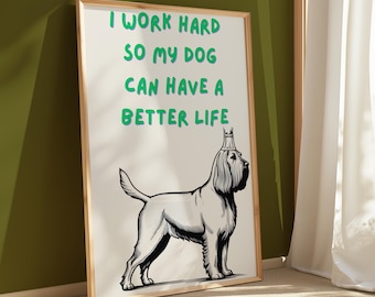 Funny Dog Poster, Minimalist Wall Art (Digital Download)