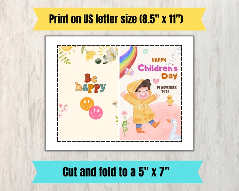 Printable Children's Day Card, Happy Children's Day Card, Cute Children ...