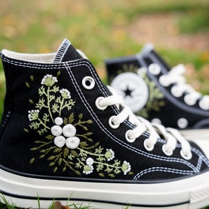 Converse Embroidery converse Design handmade converse Chuck Taylor 1970s tulip Shoes gifts for Her gifts for Girlfriend converse Wedding Etsy