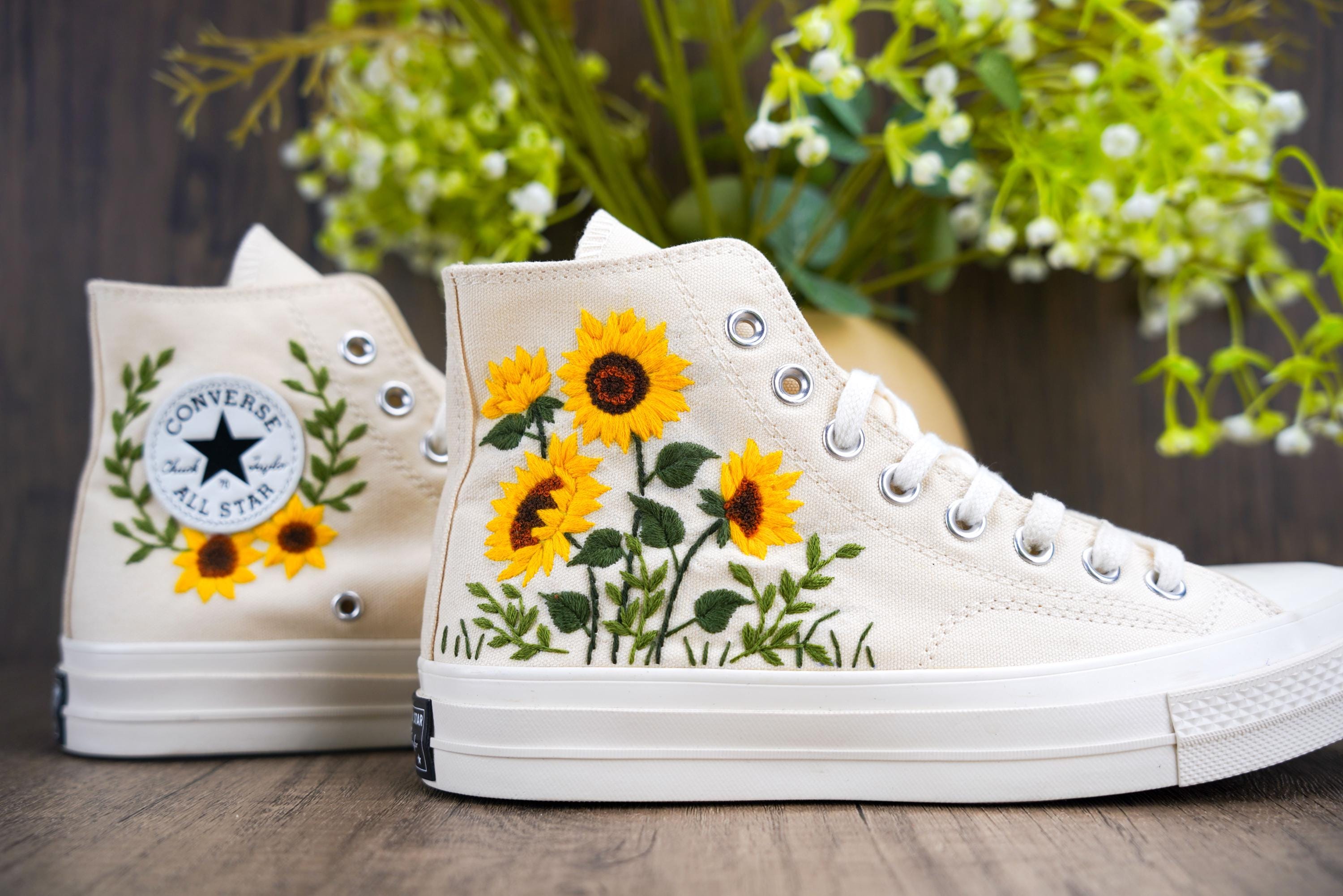 Sunflower Converse - Etsy