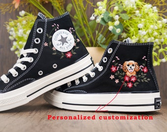 Custom Converse Chuck Taylor Embroidered,Personalized Converse Embroidery Shoes,Custom dog Design,Unique Handmade Gift for Sneaker Lovers