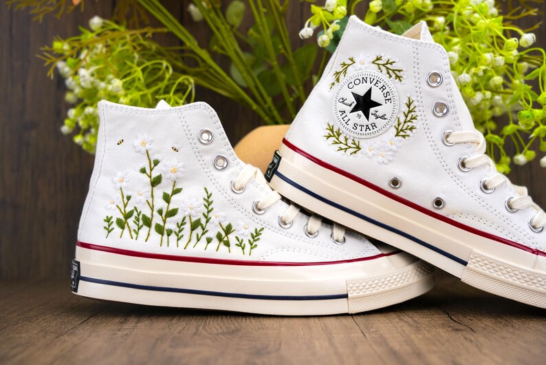 Custom Converse Chuck Taylor Embroidered,custom Embroidered Wedding ...
