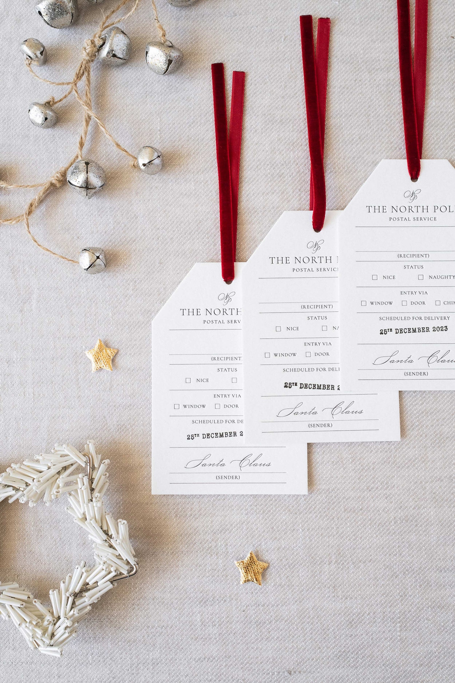 North Pole Postal Service Letterpress Gift Tag | Premium Christmas Gift ...