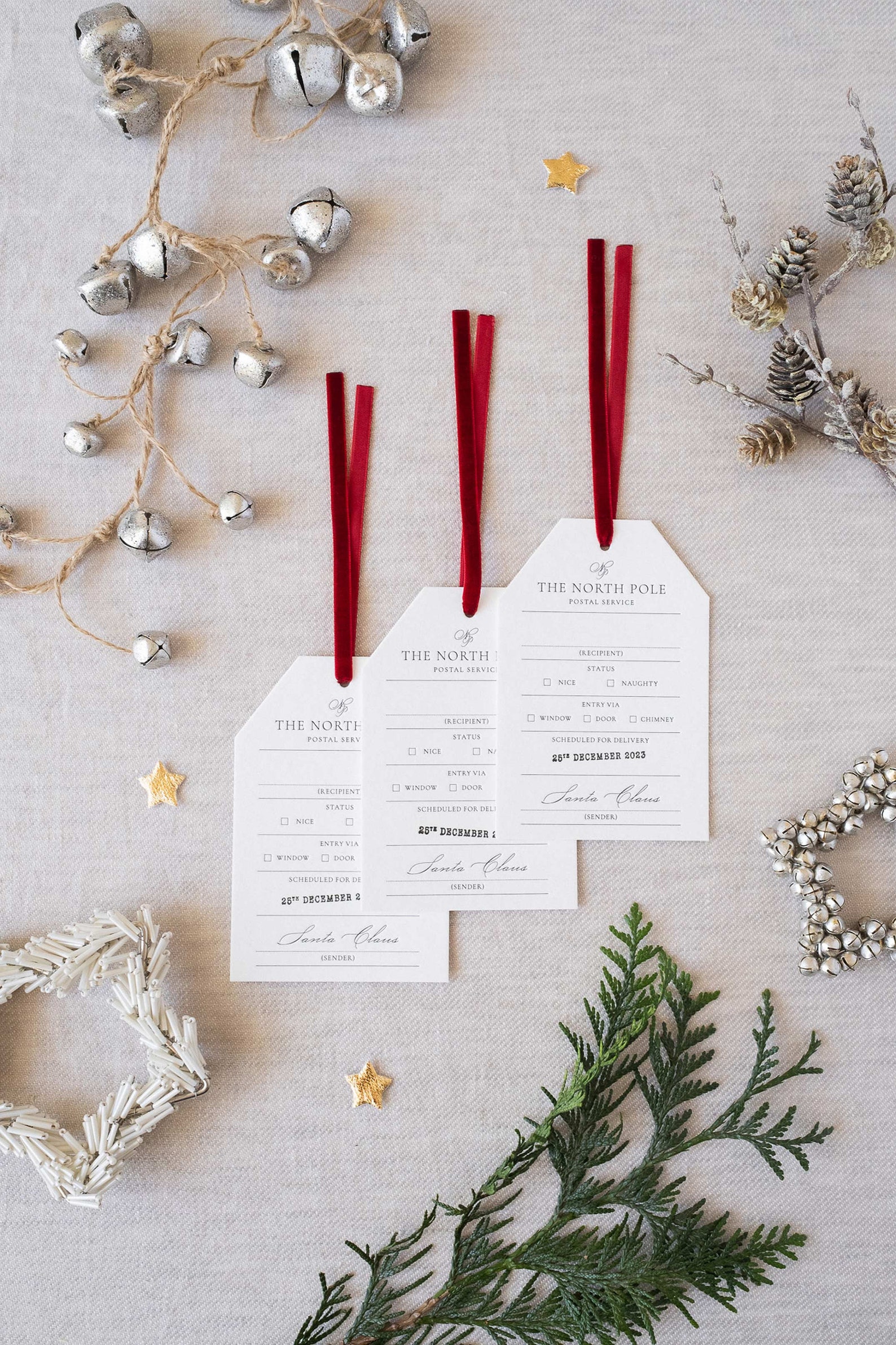 North Pole Postal Service Letterpress Gift Tag | Premium Christmas Gift ...