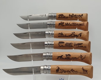 Opinel n 08 animaux Chêne à personnaliser - couteau à graver