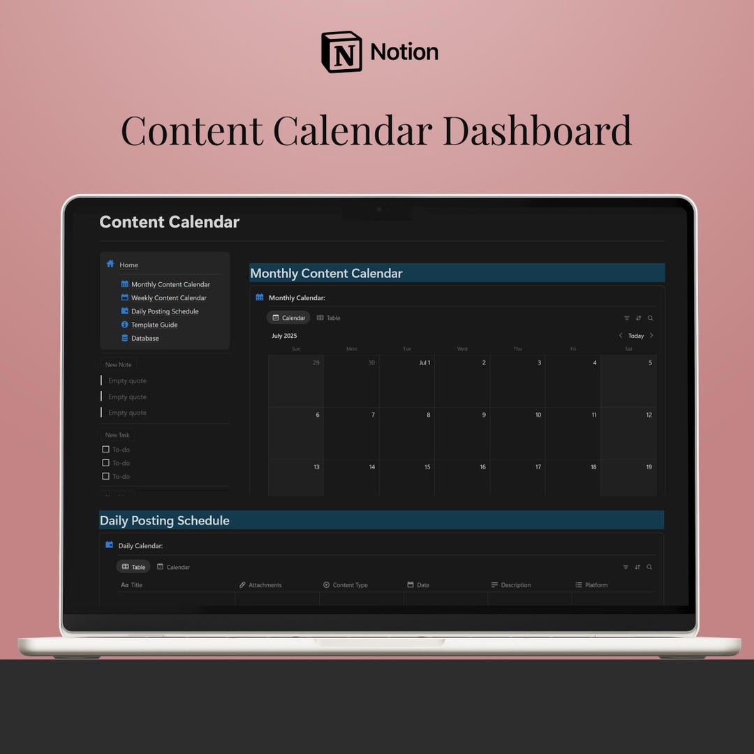 Content Calendar Notion Template Organized Scheduling for Content