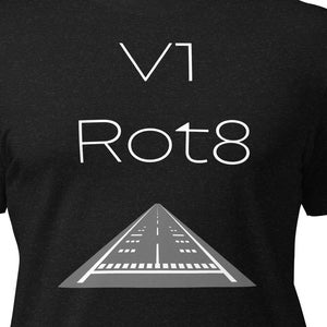 V1 Rot8 White Font Pilot Humor Unisex t-shirt