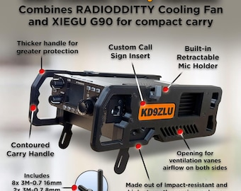 Combo Carry Handles for Xiegu G90 and Radiodditty Cooling Fan