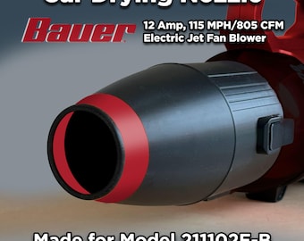 Car Drying Nozzle for BAUER 12 Amp 805 CFM Electric Jet Fan Blower 211102E-B